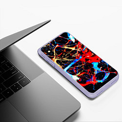 Чехол iPhone XS Max матовый Брызги красок разные цвета, цвет: 3D-светло-сиреневый — фото 2