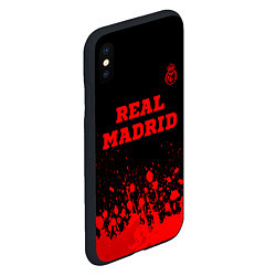 Чехол iPhone XS Max матовый Real Madrid - red gradient посередине, цвет: 3D-черный — фото 2