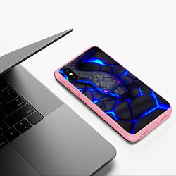 Чехол iPhone XS Max матовый Змея в стиле киберпанк, цвет: 3D-баблгам — фото 2