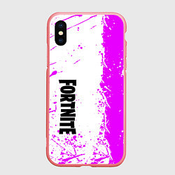 Чехол iPhone XS Max матовый Fortnite pink color, цвет: 3D-баблгам