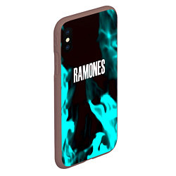 Чехол iPhone XS Max матовый Ramones fire rose, цвет: 3D-коричневый — фото 2