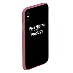 Чехол iPhone XS Max матовый Friday Night Funkin logo, цвет: 3D-малиновый — фото 2