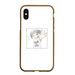 Чехол iPhone XS Max матовый 404 error anime tag, цвет: 3D-коричневый