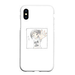 Чехол iPhone XS Max матовый 404 error anime tag, цвет: 3D-белый