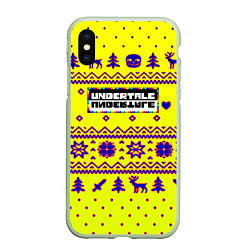 Чехол iPhone XS Max матовый Undertale winter, цвет: 3D-салатовый