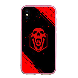 Чехол iPhone XS Max матовый Rainbow six краски полосы, цвет: 3D-розовый