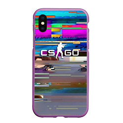 Чехол iPhone XS Max матовый CSGO текстура скин, цвет: 3D-фиолетовый