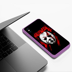 Чехол iPhone XS Max матовый Halloween Michael Myers, цвет: 3D-фиолетовый — фото 2