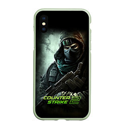 Чехол iPhone XS Max матовый Counter strike 2 спецназ, цвет: 3D-салатовый