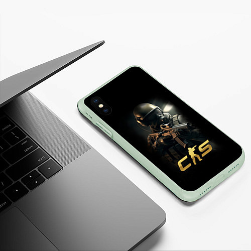 Чехол iPhone XS Max матовый CS counter terrorist / 3D-Салатовый – фото 3