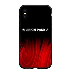 Чехол iPhone XS Max матовый Linkin Park 2024 red plasma, цвет: 3D-черный