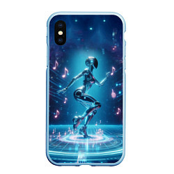 Чехол iPhone XS Max матовый Cyber robot girl - ai art fantasy, цвет: 3D-голубой