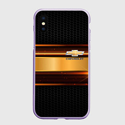 Чехол iPhone XS Max матовый Chevrolet auto abstract, цвет: 3D-светло-сиреневый