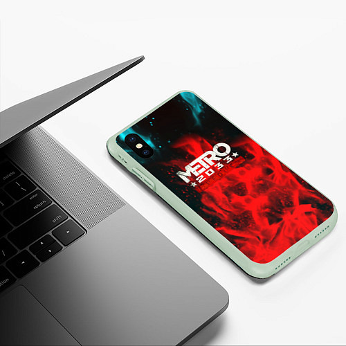 Чехол iPhone XS Max матовый Metro 2033 fire / 3D-Салатовый – фото 3