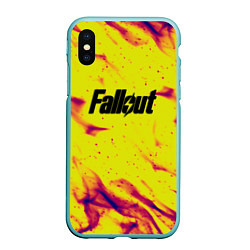 Чехол iPhone XS Max матовый Fallout fire steel, цвет: 3D-мятный