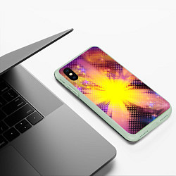 Чехол iPhone XS Max матовый Абстракция цветок, цвет: 3D-салатовый — фото 2