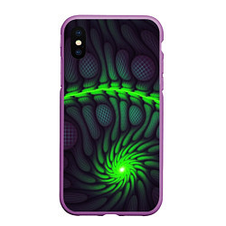 Чехол iPhone XS Max матовый Броня суперчеловека, цвет: 3D-фиолетовый