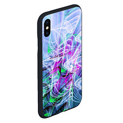 Чехол iPhone XS Max матовый Линии дыма абстракция, цвет: 3D-черный — фото 2