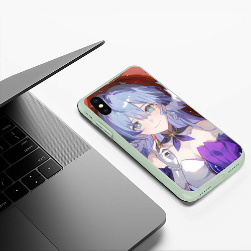 Чехол iPhone XS Max матовый Honkai Star Rail Robin / 3D-Салатовый – фото 3