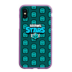 Чехол iPhone XS Max матовый Brawl stars mobile, цвет: 3D-фиолетовый