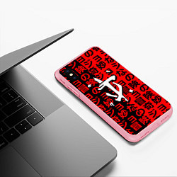 Чехол iPhone XS Max матовый Doom japan pattern steel, цвет: 3D-баблгам — фото 2