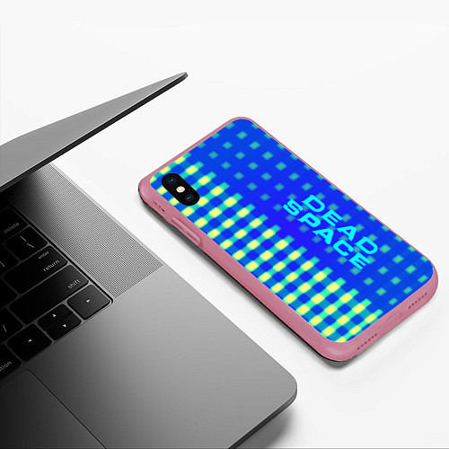 Чехол iPhone XS Max матовый Dead space текстура айзека / 3D-Малиновый – фото 3