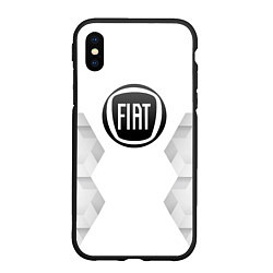 Чехол iPhone XS Max матовый Fiat white poly, цвет: 3D-черный