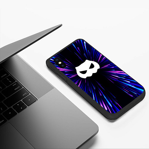 Чехол iPhone XS Max матовый DanMachi neon energy / 3D-Черный – фото 3