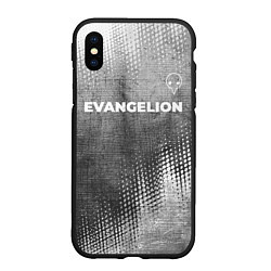 Чехол iPhone XS Max матовый Evangelion - grey gradient посередине, цвет: 3D-черный