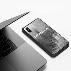 Чехол iPhone XS Max матовый Evangelion - grey gradient посередине, цвет: 3D-черный — фото 2