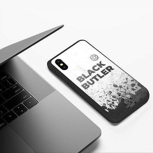 Чехол iPhone XS Max матовый Black Butler - white gradient посередине / 3D-Черный – фото 3