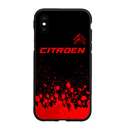 Чехол iPhone XS Max матовый Citroen - red gradient посередине, цвет: 3D-черный