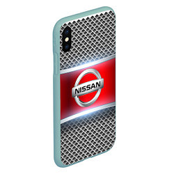 Чехол iPhone XS Max матовый Nissan авто текстура, цвет: 3D-мятный — фото 2