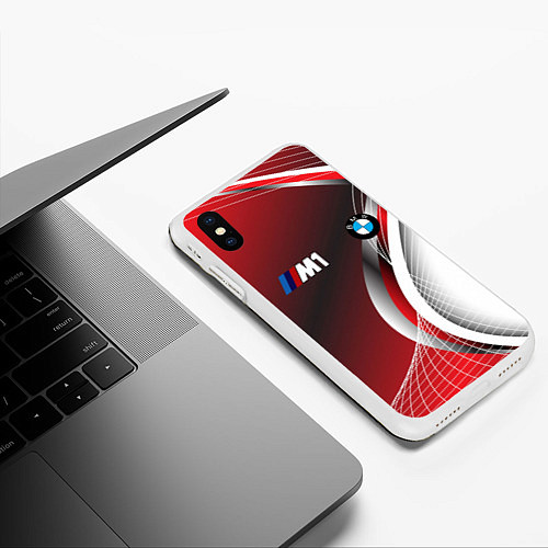 Чехол iPhone XS Max матовый BMW sport geometry motors / 3D-Белый – фото 3