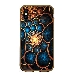 Чехол iPhone XS Max матовый Оптическая абстракция круги, цвет: 3D-коричневый