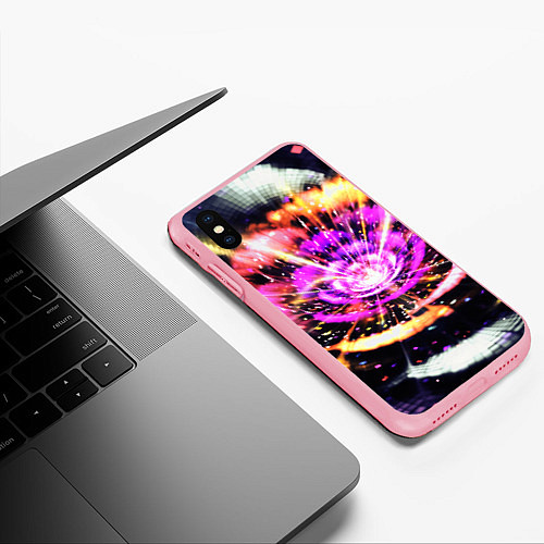 Чехол iPhone XS Max матовый Оптический узор цветок / 3D-Баблгам – фото 3