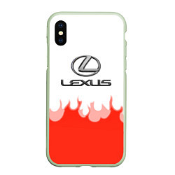 Чехол iPhone XS Max матовый Lexus fire, цвет: 3D-салатовый