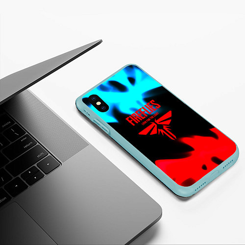 Чехол iPhone XS Max матовый The Last of Us в огне / 3D-Мятный – фото 3