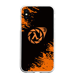 Чехол iPhone XS Max матовый Half life 3 краски оранжевые, цвет: 3D-белый