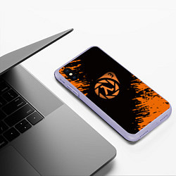 Чехол iPhone XS Max матовый Half life 3 краски оранжевые, цвет: 3D-светло-сиреневый — фото 2