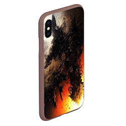 Чехол iPhone XS Max матовый Взрыв абстракции текстура, цвет: 3D-коричневый — фото 2