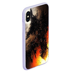 Чехол iPhone XS Max матовый Взрыв абстракции текстура, цвет: 3D-светло-сиреневый — фото 2