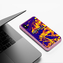 Чехол iPhone XS Max матовый Darksouls рыцарь, цвет: 3D-розовый — фото 2