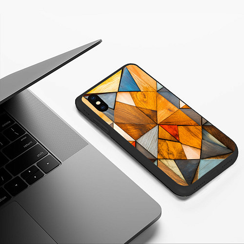 Чехол iPhone XS Max матовый Мозайка / 3D-Черный – фото 3