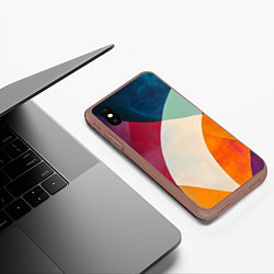 Чехол iPhone XS Max матовый Геометрическая иллюстрация, цвет: 3D-коричневый — фото 2