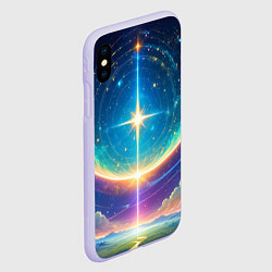 Чехол iPhone XS Max матовый Звезда галактики, цвет: 3D-светло-сиреневый — фото 2