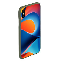 Чехол iPhone XS Max матовый Абстрактный геометрический градиент, цвет: 3D-темно-зеленый — фото 2