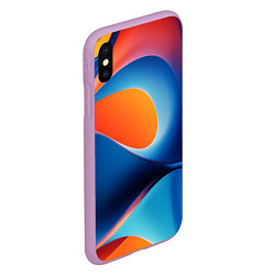 Чехол iPhone XS Max матовый Абстрактный геометрический градиент, цвет: 3D-сиреневый — фото 2