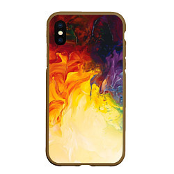 Чехол iPhone XS Max матовый Подтеки масляных красок