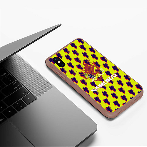 Чехол iPhone XS Max матовый Samurai человечки / 3D-Коричневый – фото 3